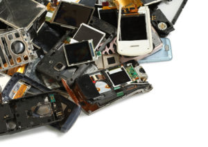 Old electronics pile