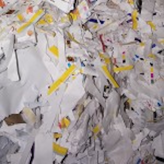shredded paper pile