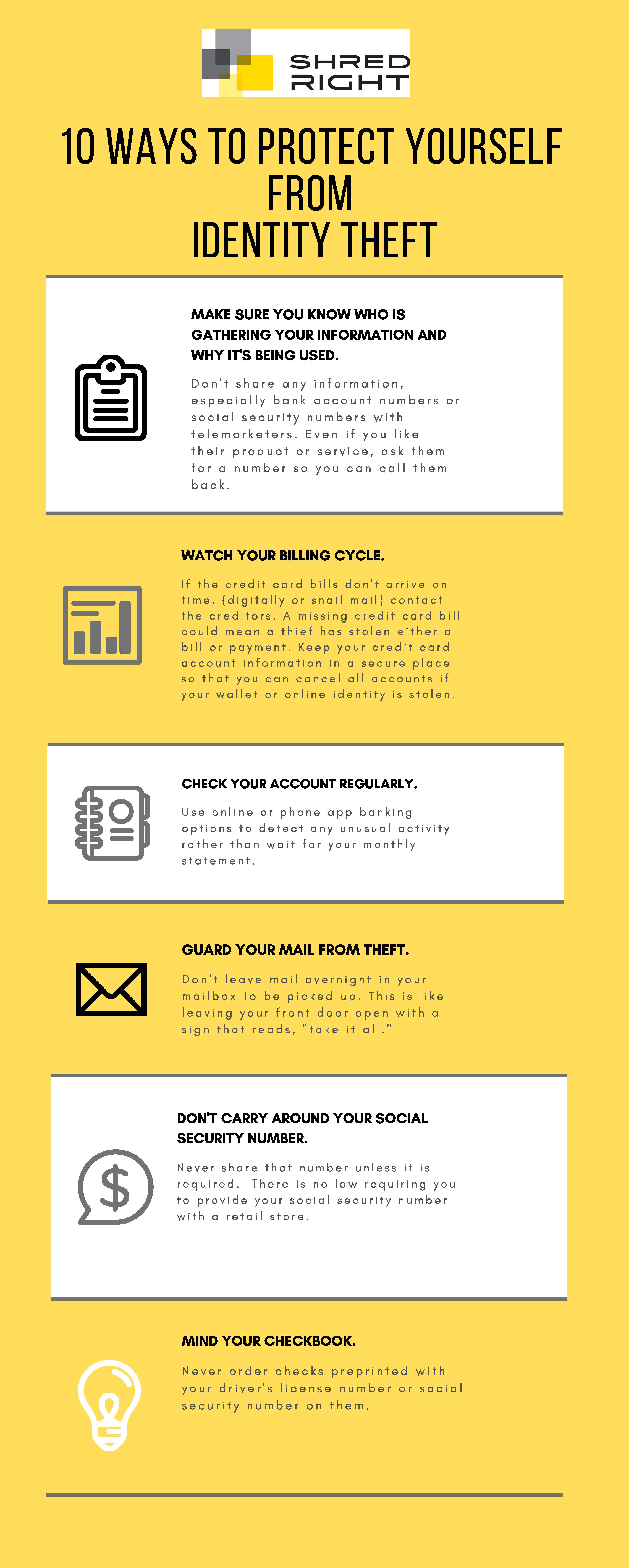 Identity theft infographics