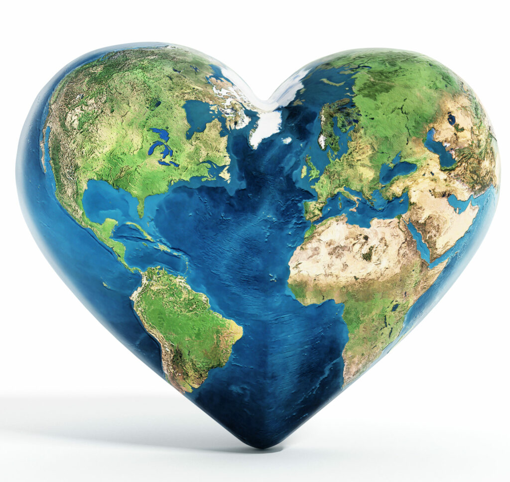 Heart shaped earth